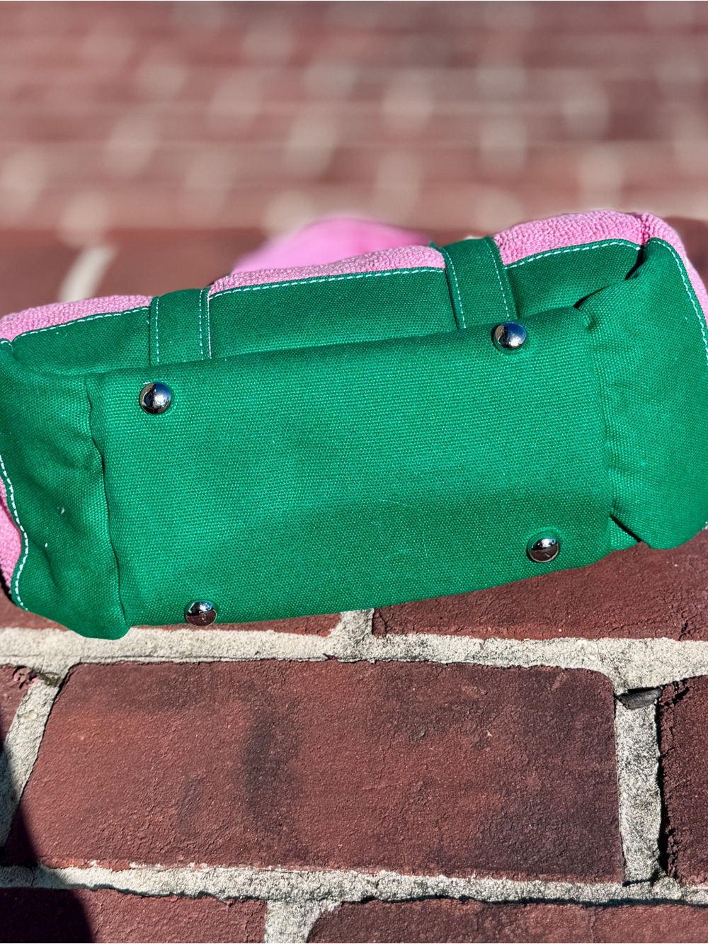 Pink and Green TikTok Viral Sunwin Terry Cloth Mini Tote | NWT - Picture 6 of 11